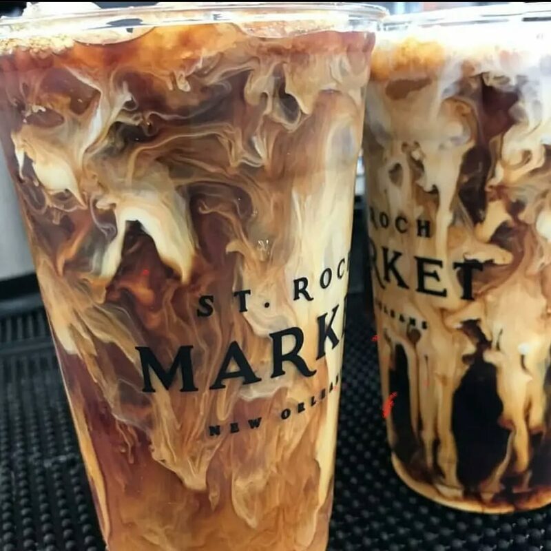 Iced coffees in St. Roch Market cups