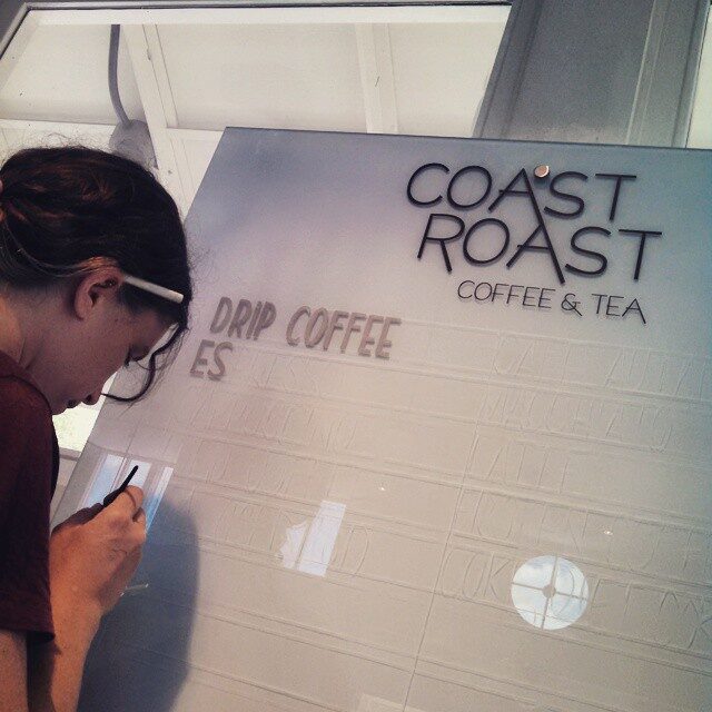 Hand-painting the original menu board