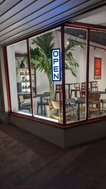 Storefront window at night